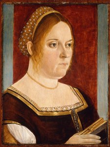 Portret van een dame met een boek